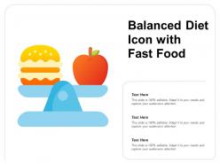 Balanced diet icon with fast food