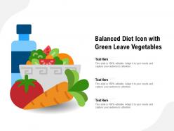Balanced diet icon with green leave vegetables