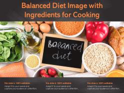 Balanced diet image with ingredients for cooking