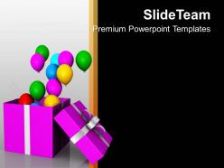 Balloons coming out of open box symbol powerpoint templates ppt themes and graphics 0113