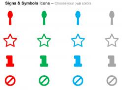 Ban star spoon number one ppt icons graphics