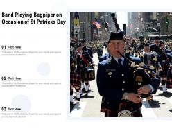 Band playing bagpiper on occasion of st patricks day