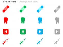 Bandage teeth hospital syringe ppt icons graphics