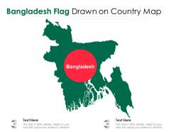Bangladesh flag drawn on country map
