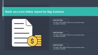 Bank Account Status Report For Big Business