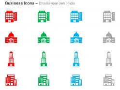 Bank admin building trade tower stock market ppt icons graphics