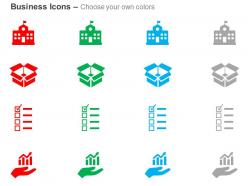 Bank business checklist box growth indication ppt icons graphics