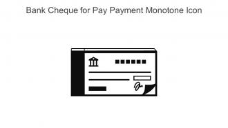 Bank Cheque For Pay Payment Monotone Icon In Powerpoint Pptx Png And Editable Eps Format