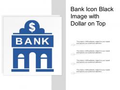 Bank icon black image with dollar on top