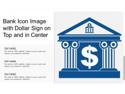 Bank icon image with dollar sign on top and in center