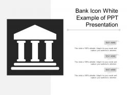 Bank icon white example of ppt presentation