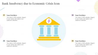 Bank Insolvency Due To Economic Crisis Icon