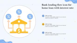 Bank Lending Flow Icon For Home Loan With Interest Rate
