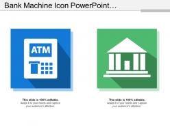 Bank machine icon powerpoint presentation examples