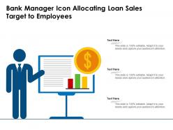Bank manager icon allocating loan sales target to employees