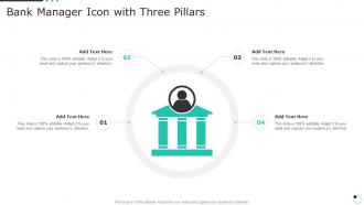 Bank Manager Icon With Three Pillars