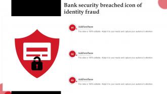Bank Security Breached Icon Of Identity Fraud