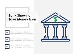 Bank showing save money icon