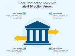 Bank transaction icon with multi direction arrows