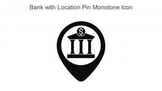 Bank With Location Pin Monotone Icon In Powerpoint Pptx Png And Editable Eps Format