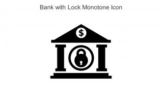 Bank With Lock Monotone Icon In Powerpoint Pptx Png And Editable Eps Format