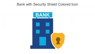 Bank With Security Shield Colored Icon In Powerpoint Pptx Png And Editable Eps Format