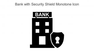 Bank With Security Shield Monotone Icon In Powerpoint Pptx Png And Editable Eps Format