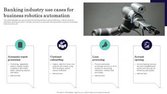 Banking Industry Use Cases For Business Robotics Automation