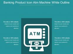 Banking product icon atm machine white outline