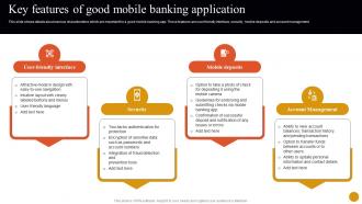 Banking Solutions For Improving Customer Key Features Of Good Mobile Banking Application Fin SS V