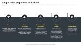 Banking Startup B Plan Unique Value Proposition Of The Bank BP SS