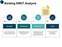 Banking swot analysis ppt powerpoint presentation show portfolio