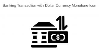 Banking Transaction With Dollar Currency Monotone Icon In Powerpoint Pptx Png And Editable Eps Format