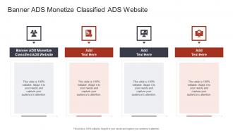 Banner ADS Monetize Classified ADS Website In Powerpoint And Google Slides Cpb