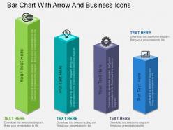 Bar chart with arrow and business icons flat powerpoint design