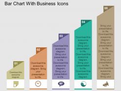 Bar chart with business icons flat powerpoint design