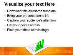 Bar charts and graphs green powerpoint templates themes
