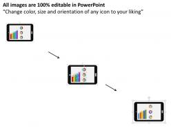 Bar graph and pie chart on tablet flat powerpoint design