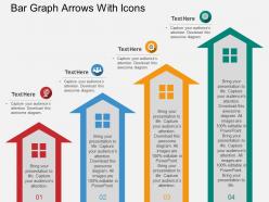 Bar graph arrows with icons flat powerpoint design