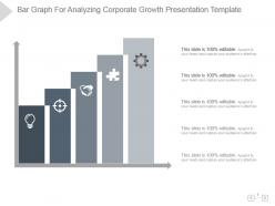 Bar graph for analyzing corporate growth presentation template