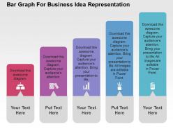 Bar graph for business idea representation flat powerpoint design
