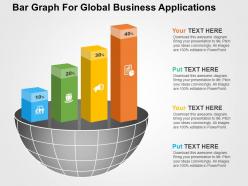 Bar Graph For Global Business Applications Flat Powerpoint Design