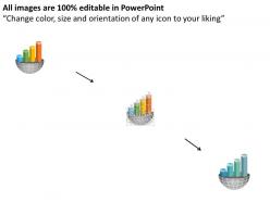 Bar graph for global business applications flat powerpoint design