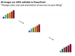 Bar graph for growth timeline representation flat powerpoint design