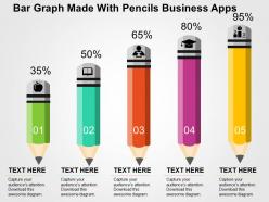 Bar graph made with pencils business apps flat powerpoint design