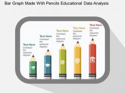 Bar graph made with pencils educational data analysis flat powerpoint design