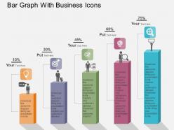Bar graph with business icons flat powerpoint design