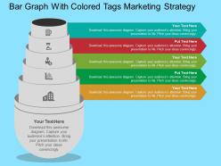 Bar graph with colored tags marketing strategy flat powerpoint design
