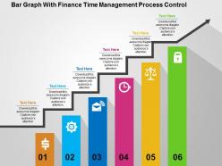 Bar graph with finance time management process control flat powerpoint design