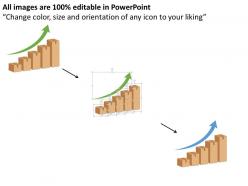 Bar graph with growth arrow flat powerpoint design
